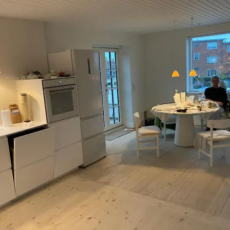 Stor Lys Med Terrasse Og Altan Helsingor